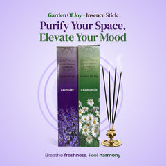 Garden of Joy – 2in1 (Chamomile & Lavender) - Premium Incense Sticks | Purifies Air & Restores Serenity